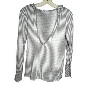 Wildfox Striped Hoody Shirt nwot